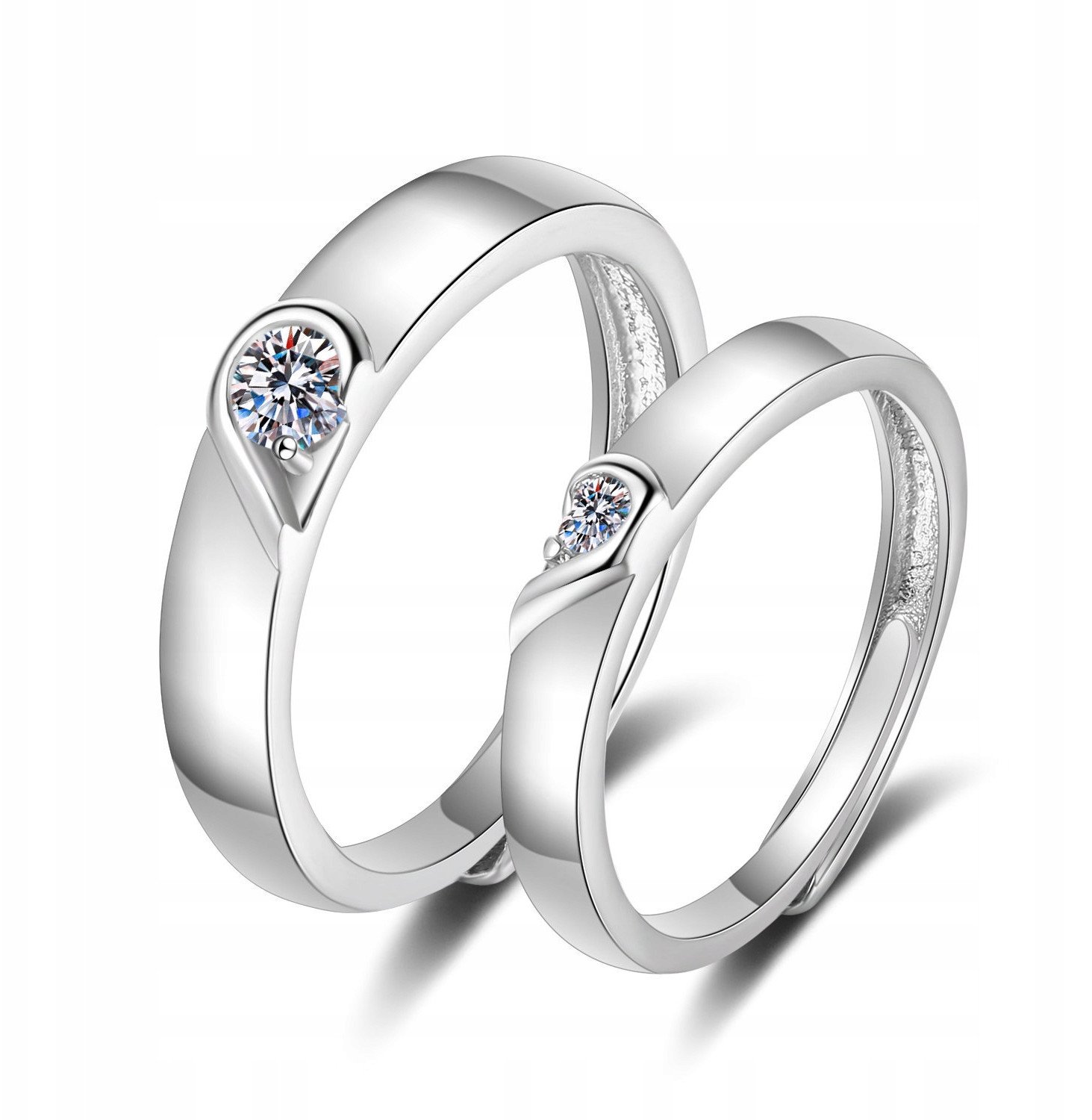 Srebrne OBRĄCZKI ŚLUBNE STAL PARA Regulowane r.UNI