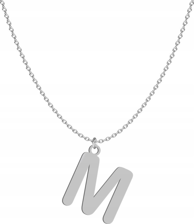 Radziszewska Jewellery Srebrny naszyjnik LITERA M DEDYKACJA GRATIS