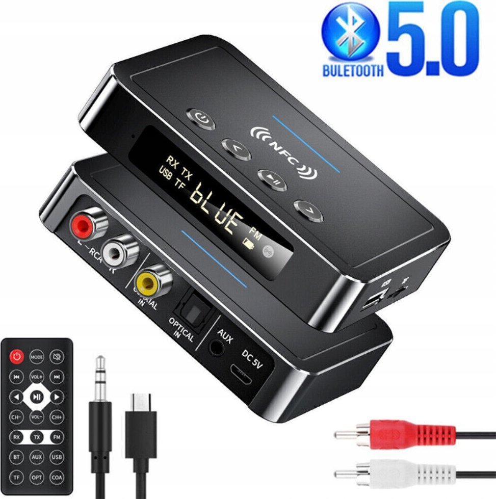 Farrot adapter bluetooth do wieży hifi aux , jack odbiornik nadajnik 5.0 nfc