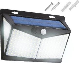 Kinkiet LTC Lampa ścienna solarna 208 LED SMD 600lm PIR IP65 1800mAh (f)