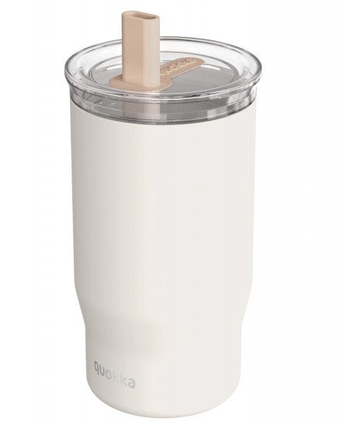 Quokka Mist - Kubek termiczny ze stali nierdzewnej 720 ml ze słomką (Ivory)