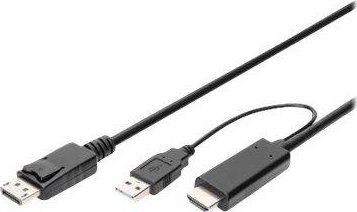 Adapter AV Digitus 2M HDMI TO DP ADAPTER CABLE 2M HDMI TO DP ADAPTER CABLE