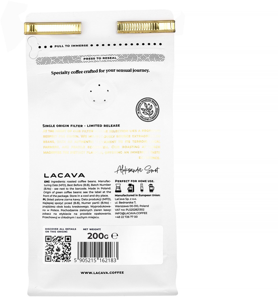 Kawa ziarnista LaCava Kawa ziarnista Ethiopia Bekele Kechara 200g