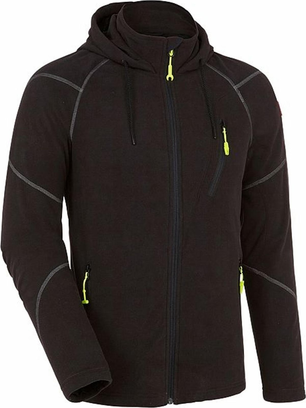 Strauss House Productions e.s.motion 2020 - kurtka polarowa z kapturem, osłona podbródka, stójka, przyjemnie ciepła - zielony XS