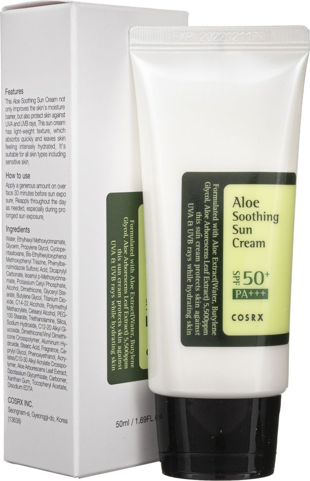 CosRx COSRX Aloe Soothing Sun Cream SPF 50+ krem przeciwsłoneczny - 50 ml