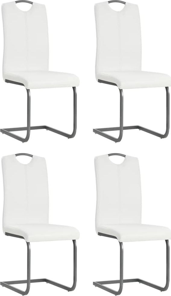 vidaXL Krzesła stołowe, 4 szt., białe, sztuczna skóra