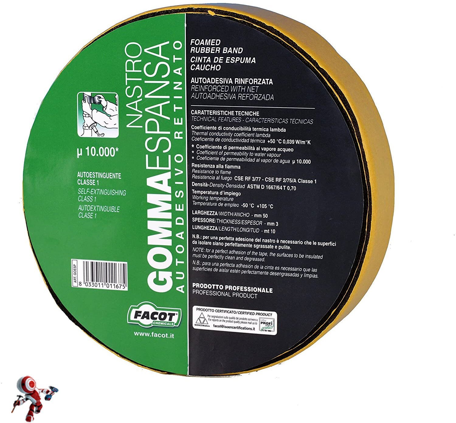 FOAMED RUBBER BAND GOESP 50MMX10MX3MM