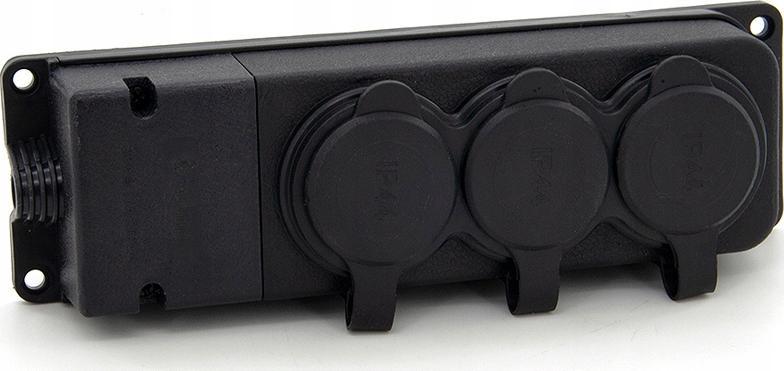 ELS Elektrotechnika ELS ELEKTROTECHNIKA TRÓJNIK LISTWA GUMOWY GNIAZDO GUMOWE 16A 230V IP44 TRG-3