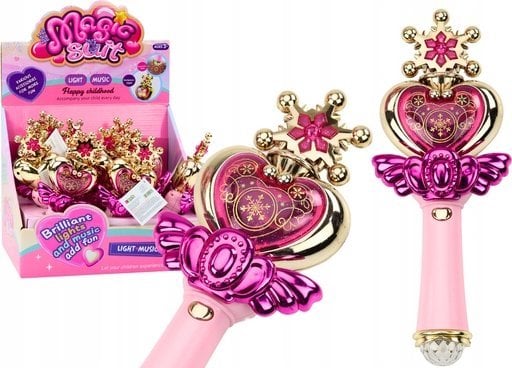 LeanToys Różdżka Księżniczki Kolorowe Światła Dźwięki Różowa