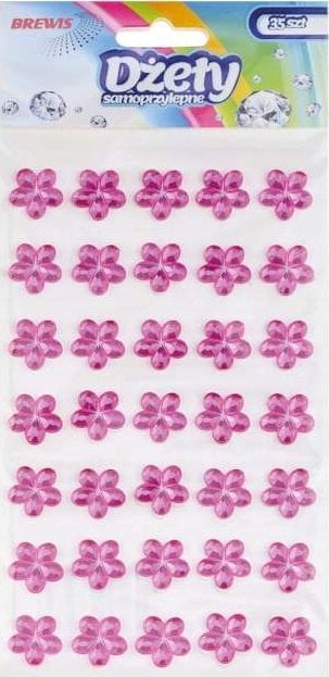 Teka Dżety samoprzylepne kwiatki różowe 35szt