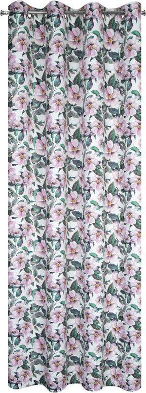 Eurofirany Zasłona na przelotkach zaciemniająca w kwiaty SIMONA 140X250 wielokolorowa