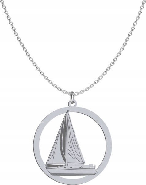 Radziszewska Jewellery Naszyjnik Srebrny Żaglówka Żeglarstwo 925 Łańcuszek Prezent GRAWER GRATIS