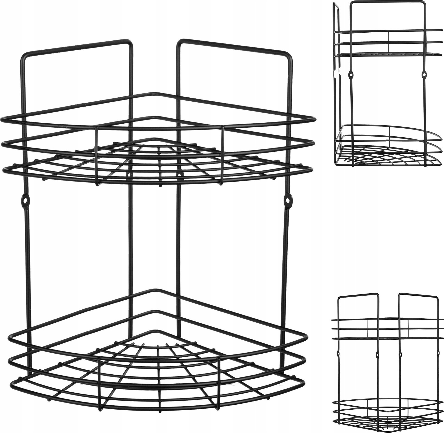 Kadax KADAX Półka narożna Black 2-poziomowa