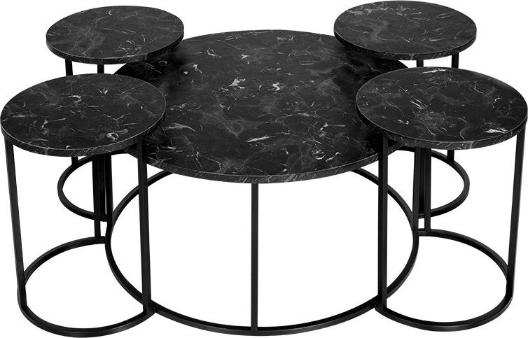 Szchara STOLIK KAWOWY ZESTAW STOLIKÓW 4+1 DO SALONU nowoczesny okrągły loft