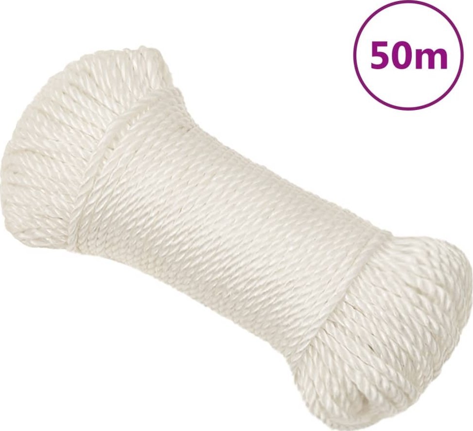 vidaXL Linka robocza, biała, 3 mm, 50 m, polipropylen