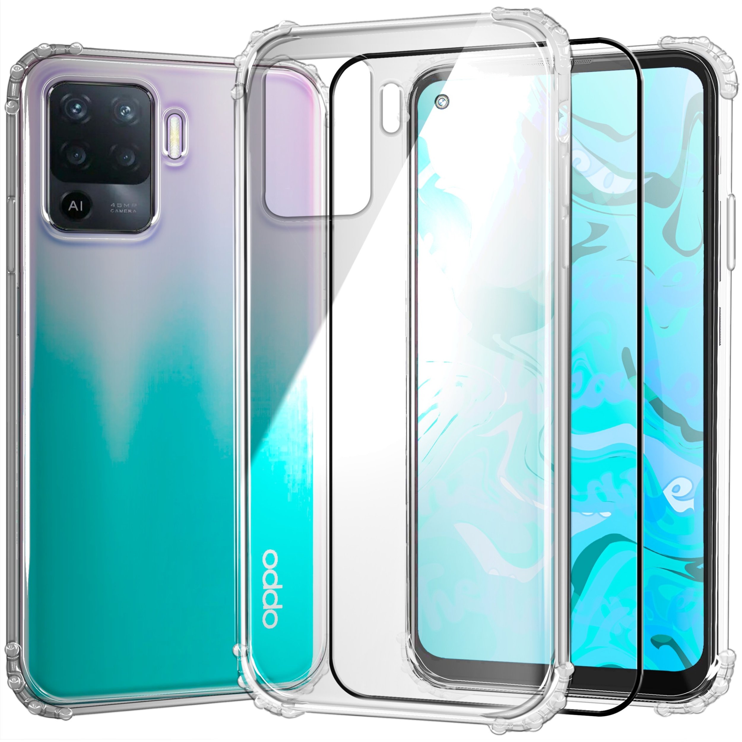 ETUI PANCERNE DO OPPO RENO5 LITE / 5F / A94 4G / F19 PRO | CASE SZKŁO 9H