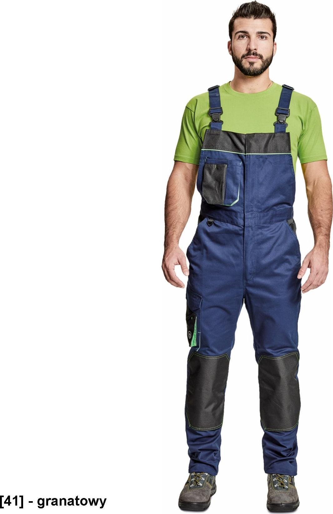 CERVA CREMORNE ogrodniczki - męskie ogrodniczki robocze, wytrzymała tkanina bawełnianiana, 60% bawełna, 40% poliester - granatowy 52