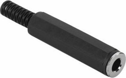 GNIAZDO JACK 6.3mm STEREO NA PRZEWÓD CZARNE PCV