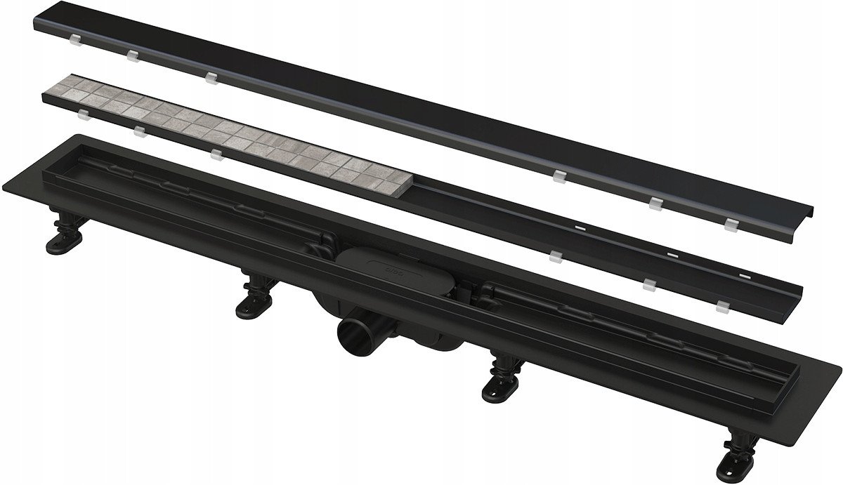 Shower channel ALCA APZ19BLACK-750, double-sided grate, black, 62 x 750 x 74 mm