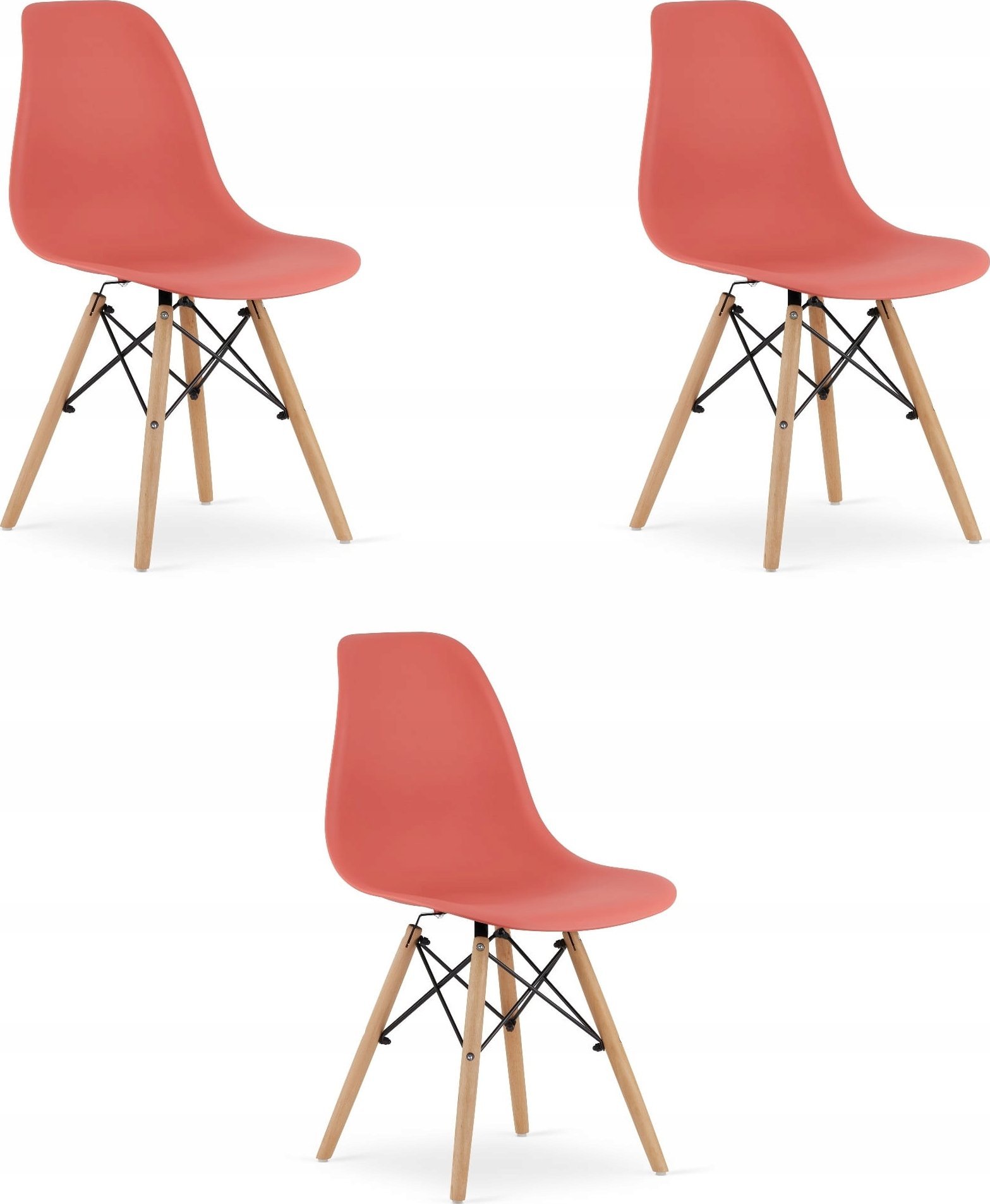 Leobert Krzesło OSAKA cynober / nogi naturalne x 3