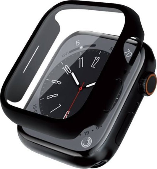 Crong Hybrid Watch Case - Etui ze szkłem Apple Watch 44mm (Black)