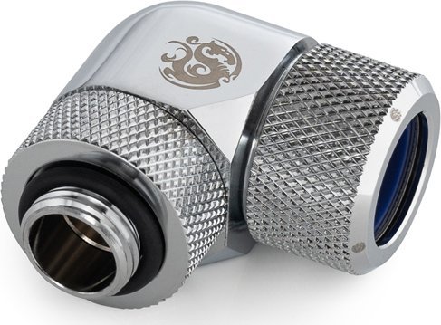 BitsPower Bitspower Advanced Adapter 90 Grad G1/4 Zoll AG auf 14mm AD Hardtube - drehbar, silber