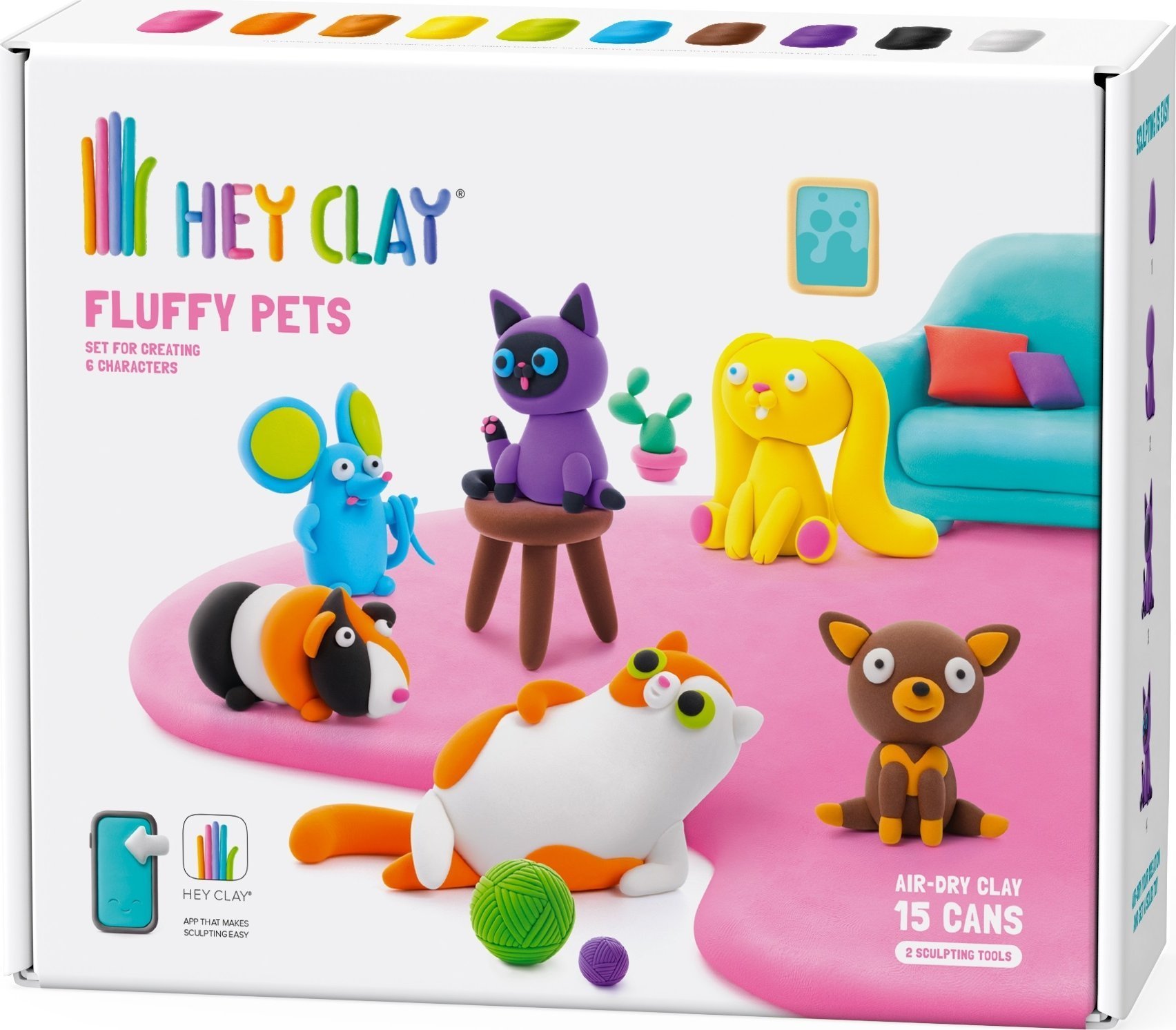 Tm Toys Hey Clay Masa plastyczna Puchate zwierzaki