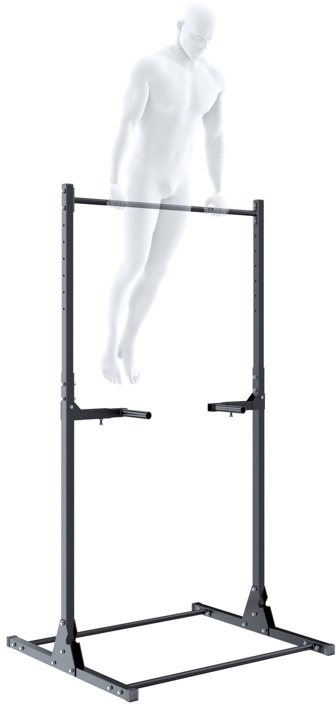 Wielofunkcyjny drążek treningowy stacjonarny UNDERFIT z uchwytami do dipów