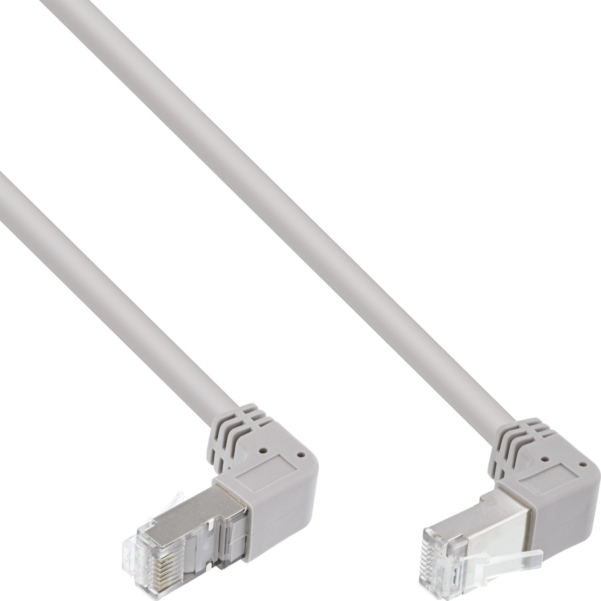 InLine InLine® Patch cable up/down angled, S/FTP (PiMf), Cat.6, 250MHz, PVC, copper, grey, 2.67m