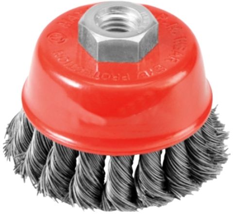 AWTools Szczotka doczołowa 65mm / Drut skręcany / GWINT M14(AW40538)
