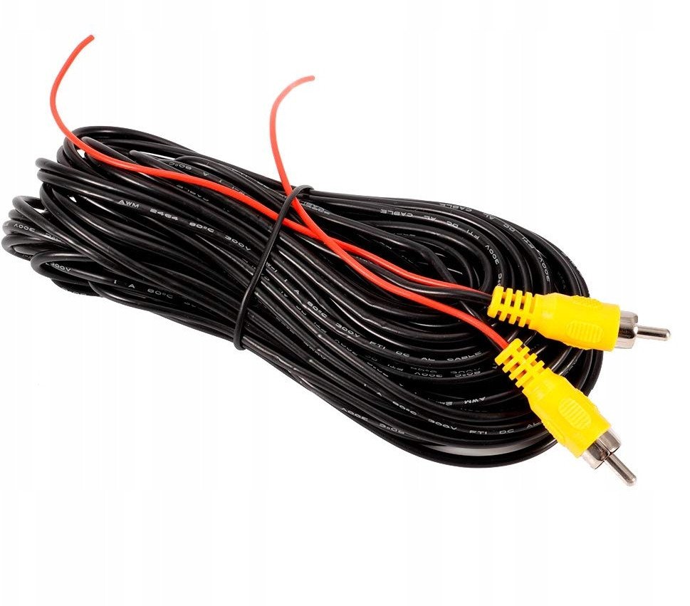 PRZEWÓD DO KAMERY KAMER COFANIA KABEL SYGNAŁOWY 10m CINCH RCA M-M