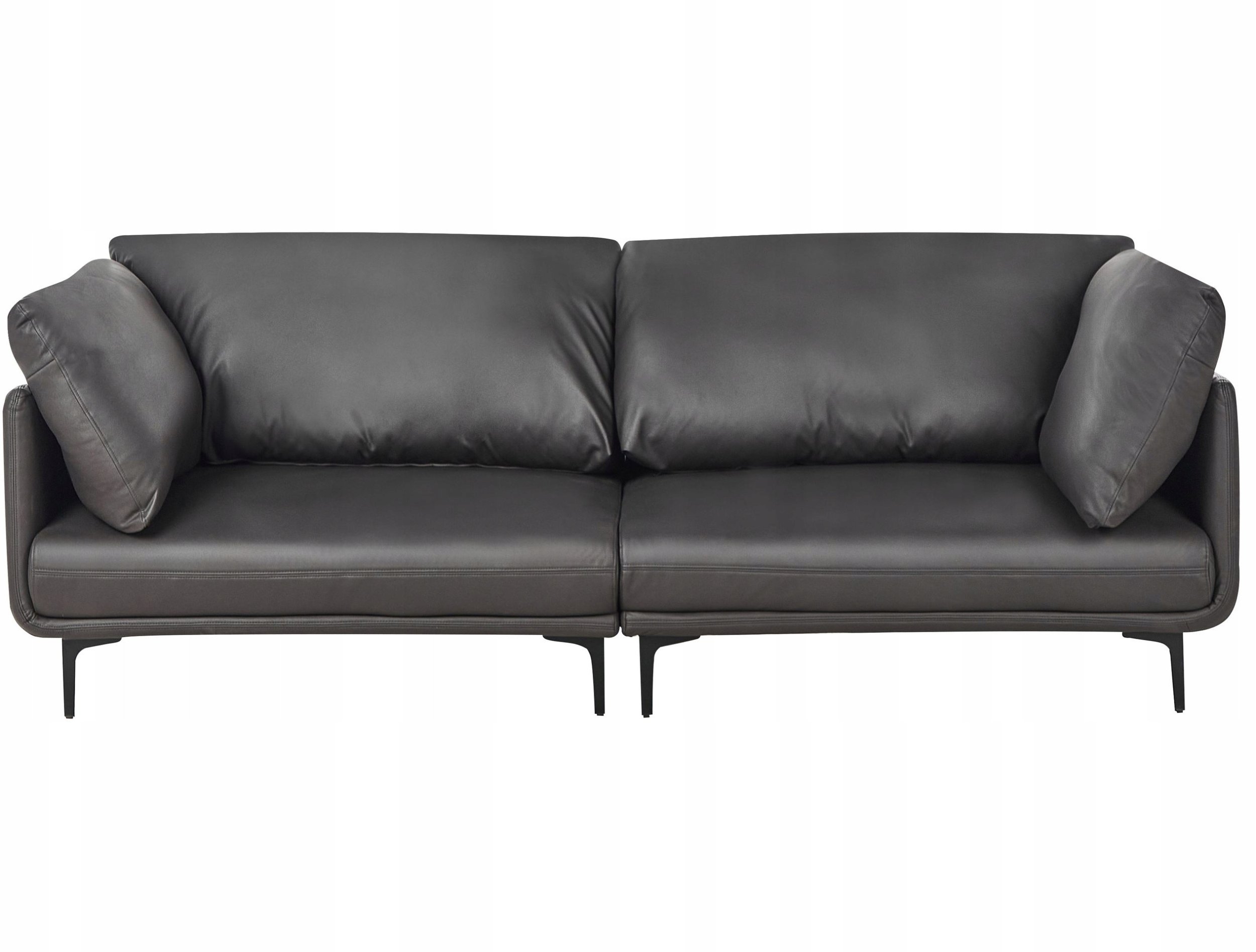 Sofa 3-osobowa ekoskóra czarna REVSNES