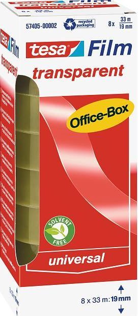 Tesa Film - Taśma biurowa, przeźroczysta, 19mm x 33m, 8 szt.