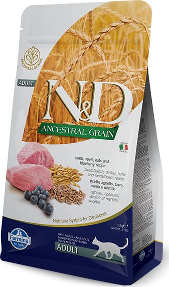 Farmina N&D Ancestral grain cat lamb, spelt, oats and blueberry, Adult 5 kg