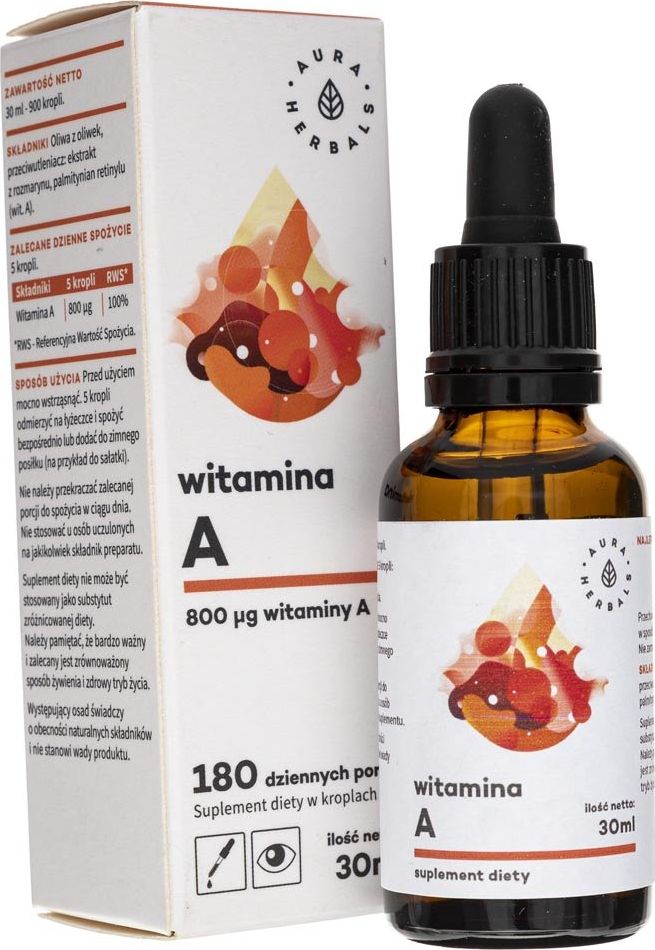 Aura Herbals Aura Herbals Witamina A w kroplach - 30 ml