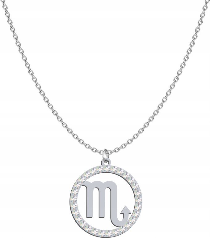 Radziszewska Jewellery Srebrny Naszyjnik Znak Zodiaku SKORPION DEDYKACJA