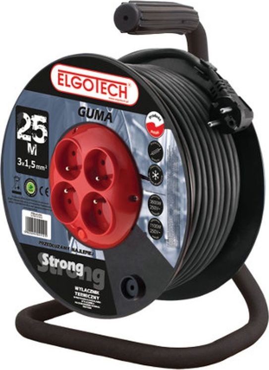 Elgotech Przedłużacz bębnowy STRONG 30m H05RR-F 3x1,5 4xGS PZB-40-30G