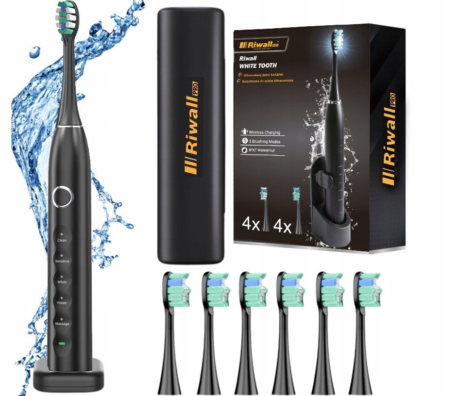 Szczoteczka Soniczna Do Zębów - Zestaw Etui + 8 końcówek - Elektryczna