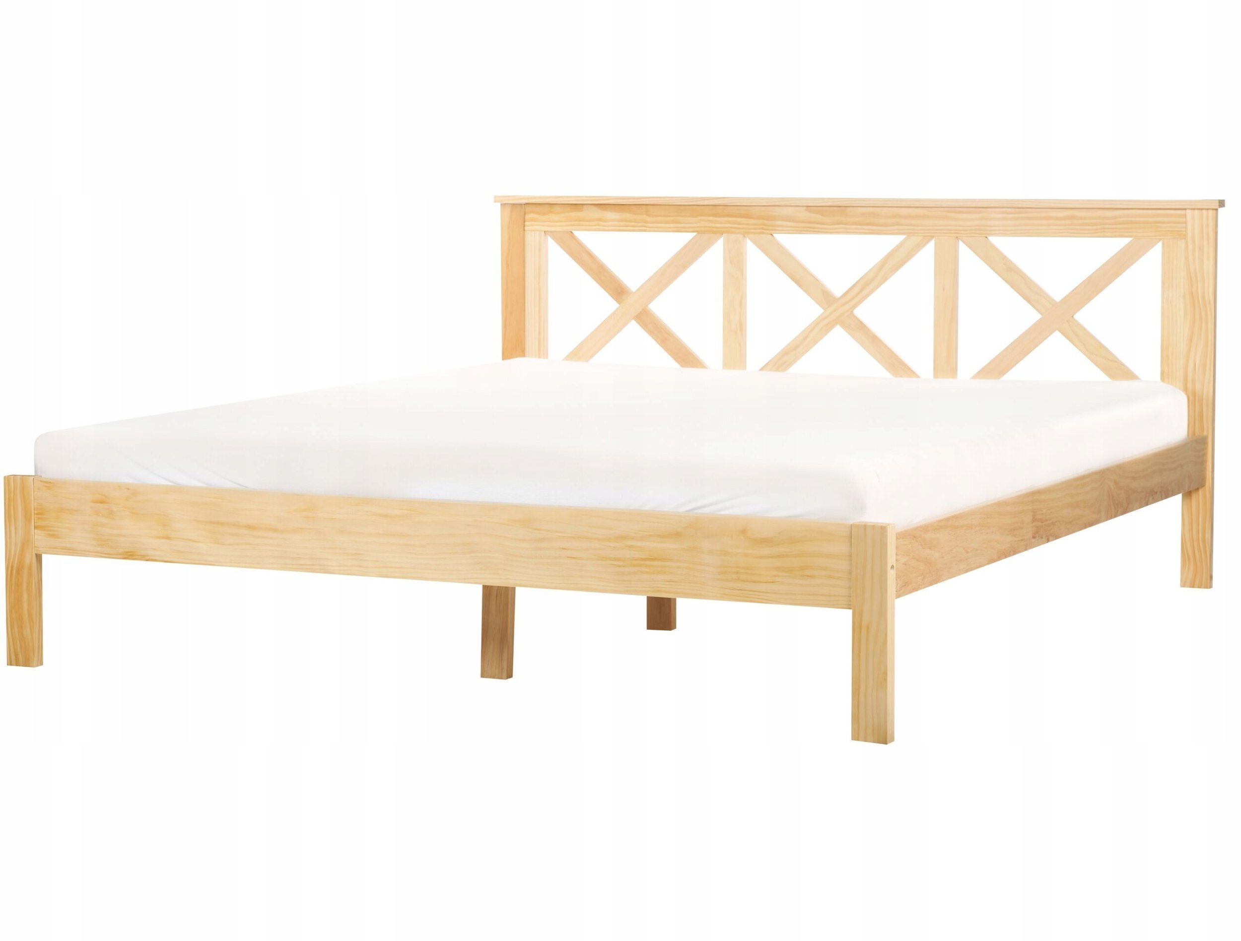 Beliani Łóżko Drewno TANNAY 180 x 200 cm Jasnobrązowy