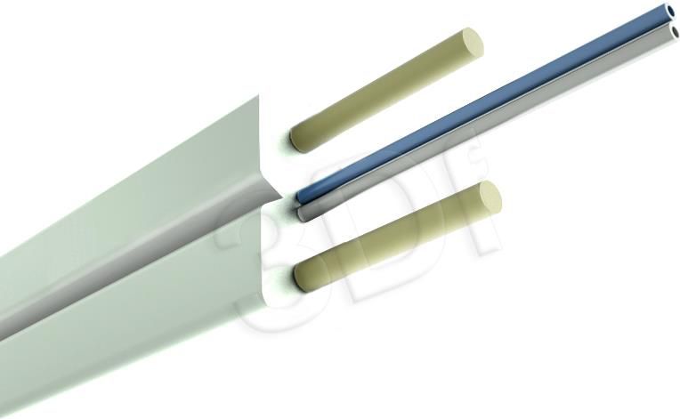 Alantec Kabel światłowodowy FTTH płaski SM 2J 9/125 LSOH Biały 1000m (FOK-W2J-SM-A-B)