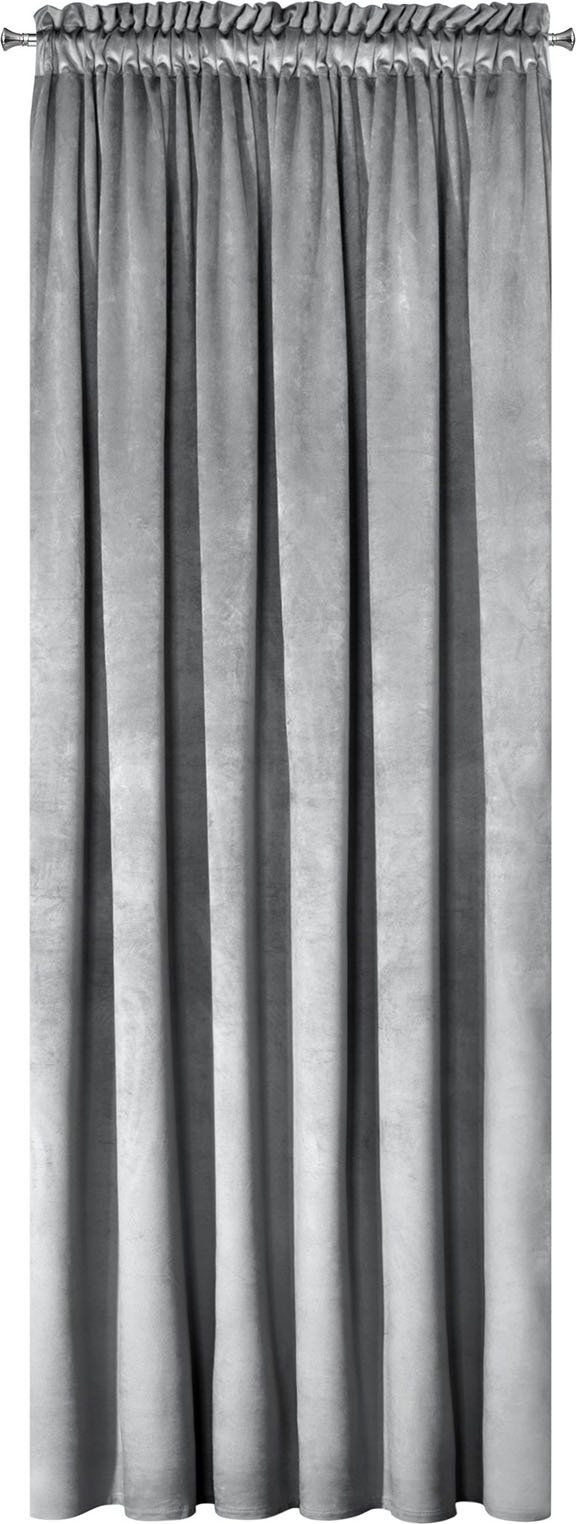 Eurofirany Zasłona Dekoracyjna Welwet Melanie Srebr 140x270
