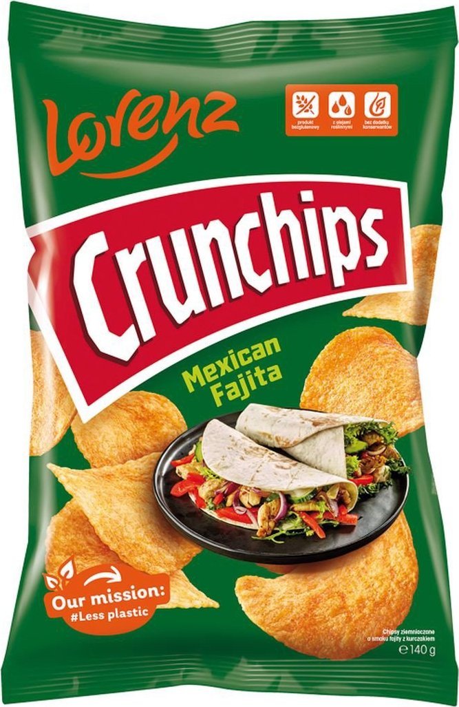 Lorenz Crunchips Chipsy ziemniaczane o smaku fajity z kurczakiem 140 g