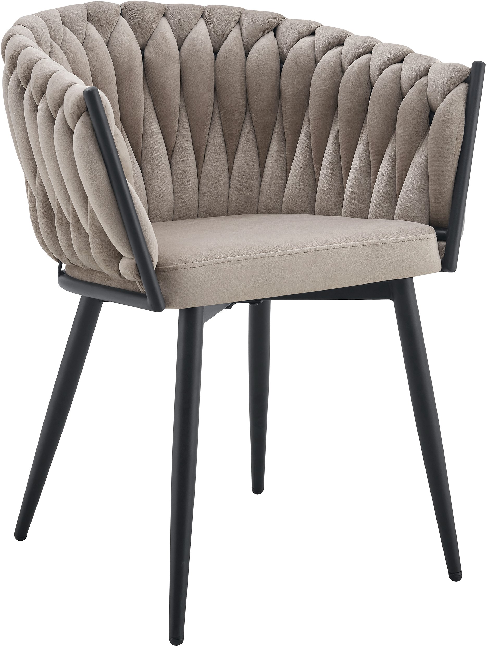 kontrast Krzesło tapicerowane welur Glam fotel do salonu stylowe taupe nogi