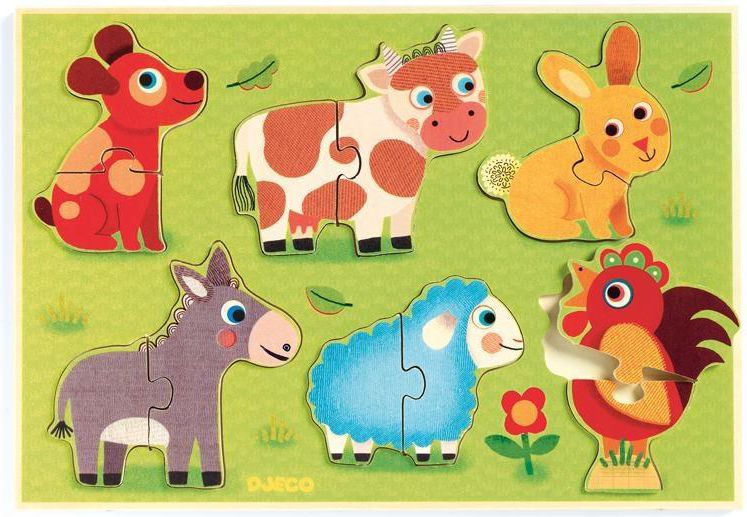 Djeco Drewniane puzzle - Łąka - 143444