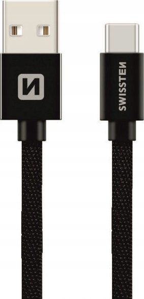 Kabel USB Swissten USB-A - USB-C 0.2 m Czarny (71521101)