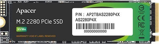 Dysk SSD Apacer AS2280P4X 1TB M.2 2280 PCI-E x4 Gen3 NVMe (AP1TBAS2280P4X-1)
