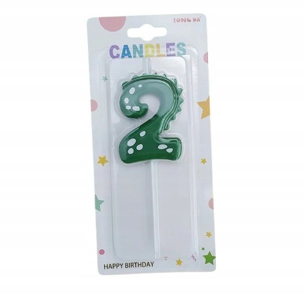 Świeczka Urodzinowa Na Tort / DINOZAUR / Świeczki na Urodziny / CYFRA 2