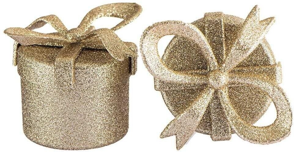 Ozdoby świąteczne złote prezenty 2szt
