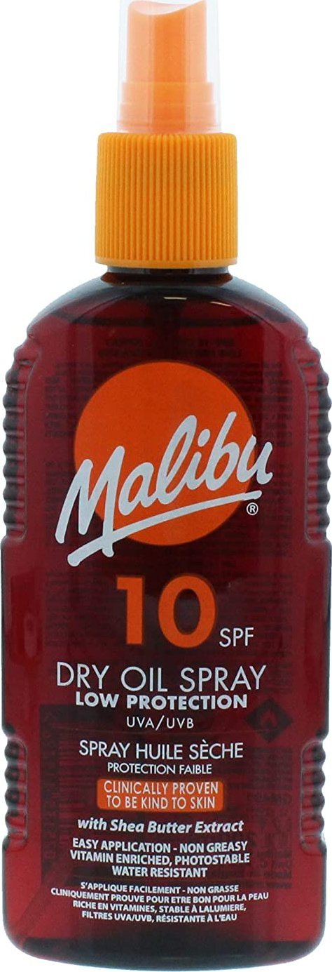 Malibu Malibu Dry Oil Spray SPF10 Olejek Brązujący Do Opalania 200ml