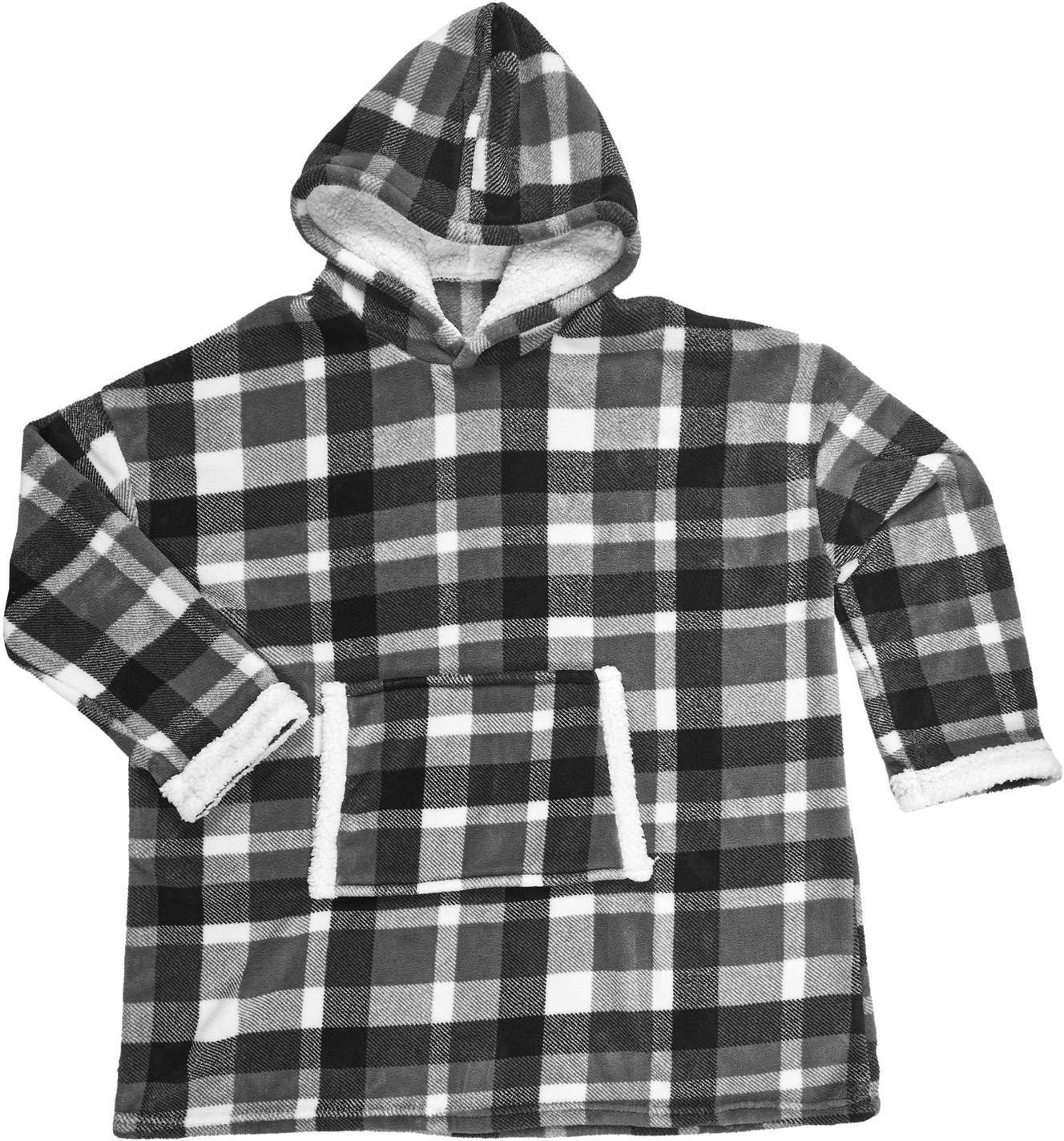 INTESI BLUZA OCIEPLANA W KRATĘ/ SNUDDIE CZARNA